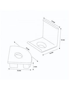 Pack 2 tapones + 2 grapas para perfil LM3742 (accesorio de remate) 2