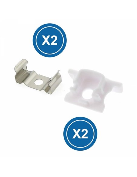Lot de 2 bouchons + 2 clips pour profil LM3714 (accessoires de rechange)