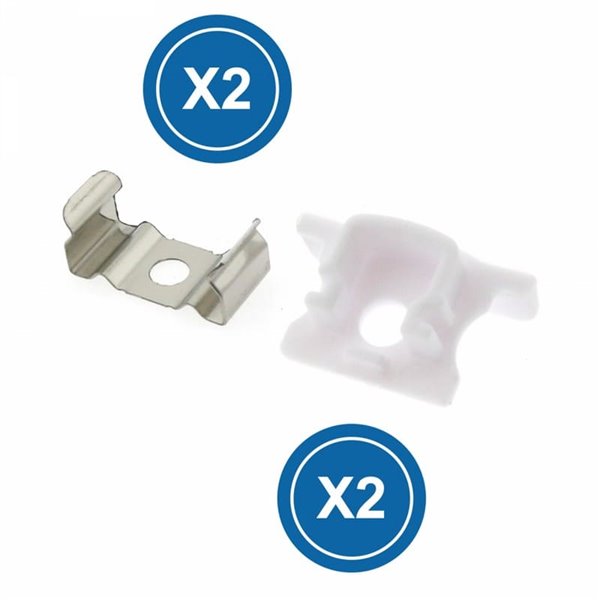 Lot de 2 bouchons + 2 clips pour profil LM3714 (accessoires de rechange)
