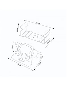 Lot de 2 bouchons + 2 clips pour profil LM3714 (accessoires de rechange) 2