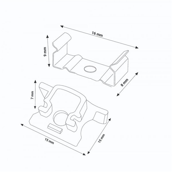 Pacote com 2 plugues + 2 clipes para perfil LM3714 (acessórios de reposição)