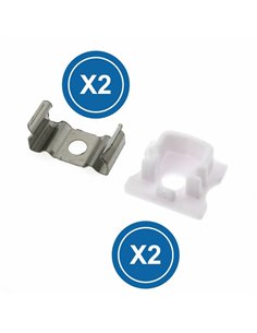 Pack 2 tapones + 2 grapas para perfil LM3712 (acabado limpio)