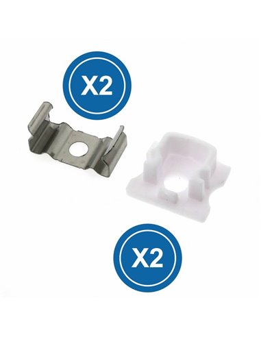 Pack 2 tapones + 2 grapas para perfil LM3712 (acabado limpio)