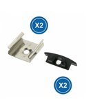 Pack 2 tapones + 2 grapas para perfil LM3706 (accesorio de montaje)