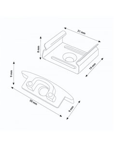 Pack 2 tapones + 2 grapas para perfil LM3706 (accesorio de montaje) 2