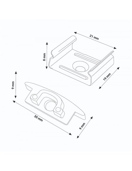 Lot de 2 bouchons + 2 clips pour profilé LM3706 (accessoire de montage)