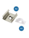 Pack 2 tapones + 2 grapas para perfil LM3702 (accesorio de montaje)