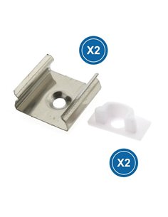 Pack 2 tapones + 2 grapas para perfil LM3702 (accesorio de montaje)