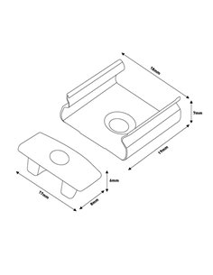 Pack 2 tapones + 2 grapas para perfil LM3702 (accesorio de montaje) 2