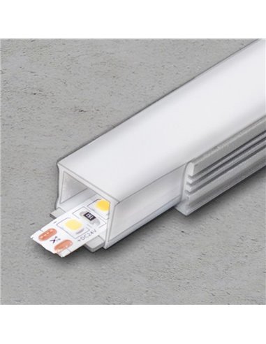 Perfil de aluminio AQUA IP65 2 metros con difusor y tapas (incluye pletina)