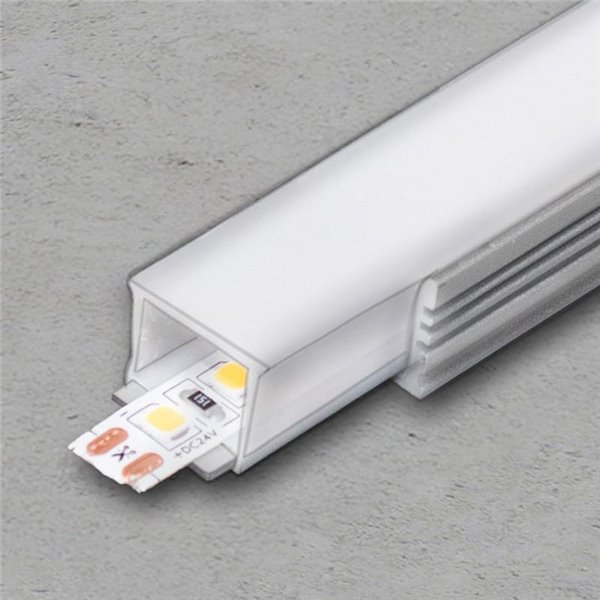 Perfil de aluminio AQUA IP65 2 metros con difusor y tapas (incluye pletina)