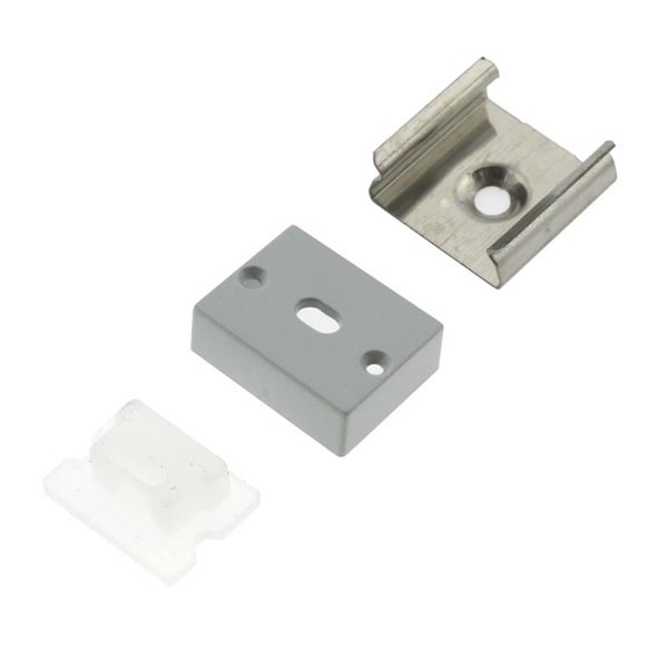 Perfil de alumínio AQUA IP65, 2 metros, com difusor e tampas de extremidade (inclui placa de montagem)