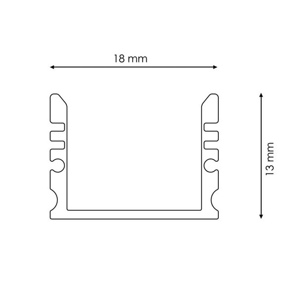Perfil de aluminio AQUA IP65 2 metros con difusor y tapas (incluye pletina)