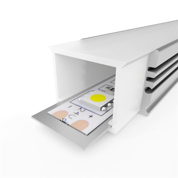 Perfil de aluminio AQUA IP65 2 metros con difusor y tapas (incluye pletina)