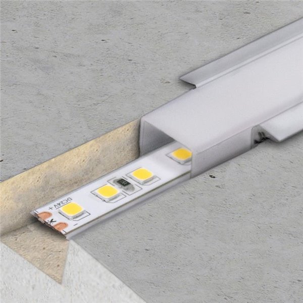 Profilé en aluminium SUBAQUA IP65 de 2 mètres avec diffuseur et embouts (plaque de montage incluse)