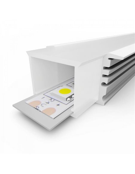 Perfil de aluminio SUBAQUA IP65 2 metros con difusor y tapas (incluye pletina)