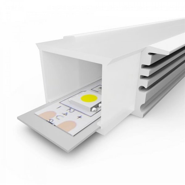 Perfil de aluminio SUBAQUA IP65 2 metros con difusor y tapas (incluye pletina)