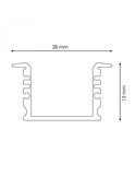 Perfil de aluminio SUBAQUA IP65 2 metros con difusor y tapas (incluye pletina)
