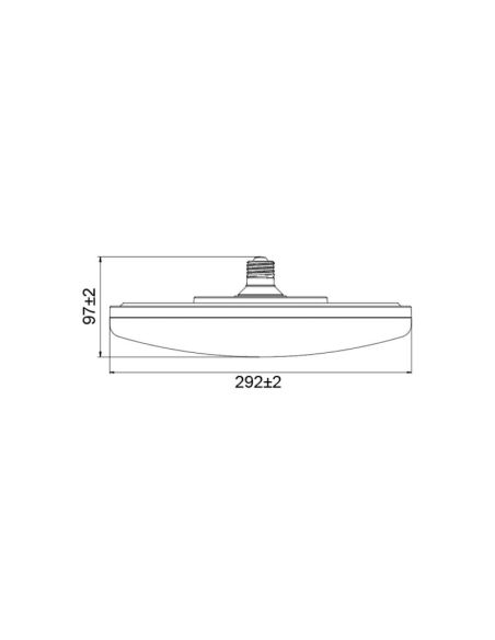 Bombilla LED E27 de tulipa ancha Ø292mm, 30W equivalente a 250W 2800Lm100º CCT MEDIDAS
