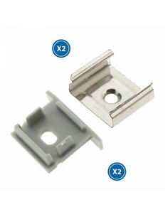 Pack 2 tapones y 2 grapas para perfil LM3767 (accesorios de montaje)