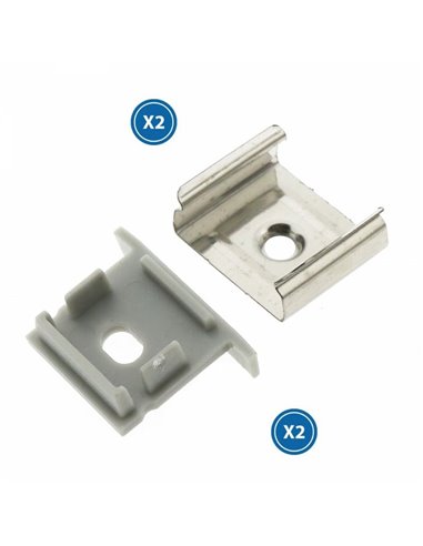 Pack 2 tapones y 2 grapas para perfil LM3767 (accesorios de montaje)