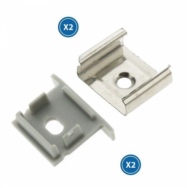 Pack 2 tapones y 2 grapas para perfil LM3767 (accesorios de montaje)