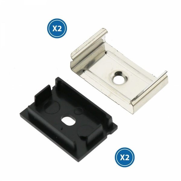 Pack 2 tapones y 2 grapas para perfil LM3778 (accesorio profesional)