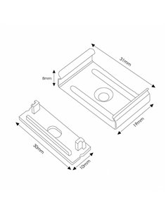 Pack 2 tapones y 2 grapas para perfil LM3775 (kit de montaje) 2