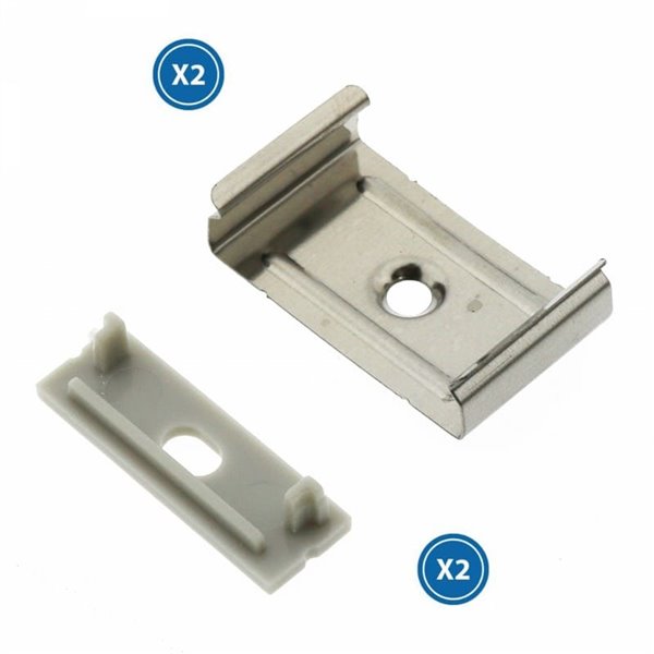 Pack 2 tapones y 2 grapas para perfil LM3775 (kit de montaje)