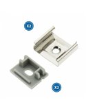 Pack 2 tapones y 2 grapas para perfil LM3757 (accesorios de remate)