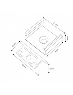 Pack 2 tapones y 2 grapas para perfil LM3755 (kit de fijación) 2