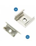 Pack 2 tapones y 2 grapas para perfil LM3755 (kit de fijación)