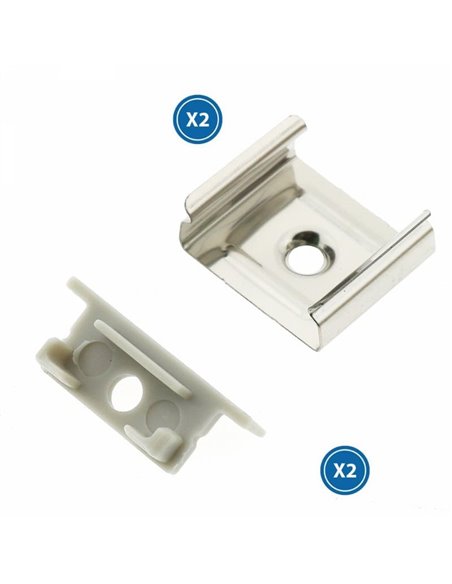 Lot de 2 bouchons et 2 clips pour profilé LM3755 (kit de fixation)