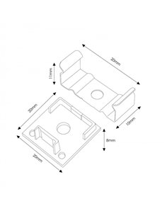Pack 2 tapones y 2 grapas para perfil LM3751 (repuesto de montaje) 2