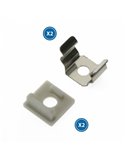 Pack 2 tapones y 2 grapas para perfil LM3743 (acabado profesional)