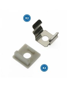 Pack 2 tapones y 2 grapas para perfil LM3743 (acabado profesional)
