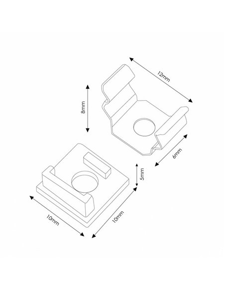 Pack 2 tapones y 2 grapas para perfil LM3743 (acabado profesional)