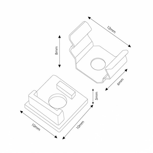 Conjunto com 2 buchas e 2 clipes para perfil LM3743 (acabamento profissional)