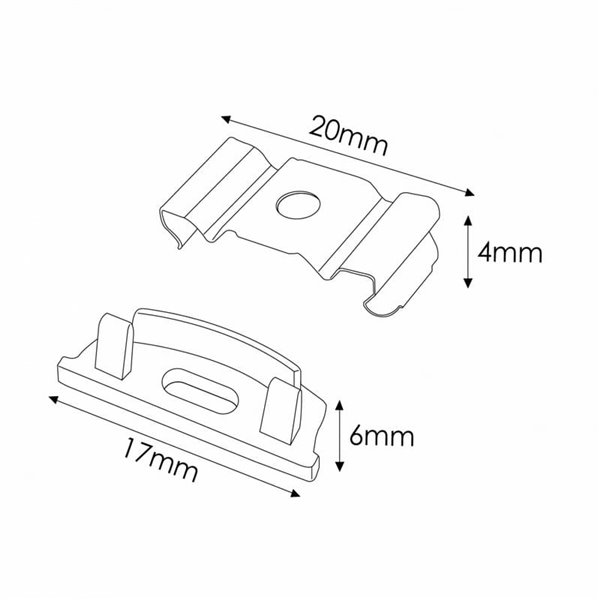 Lot de 2 bouchons et 2 clips pour profilé LM3737 (accessoires de montage)