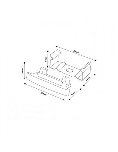 Pack 2 tapones y 2 grapas para perfil LM3732 (remate y fijación)