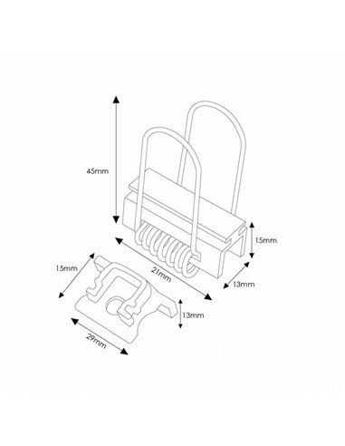 Pack 2 tapones y 2 grapas para perfil LM3725 (acabado limpio)