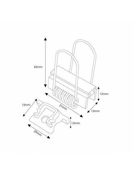Pack 2 tapones y 2 grapas para perfil LM3725 (acabado limpio)