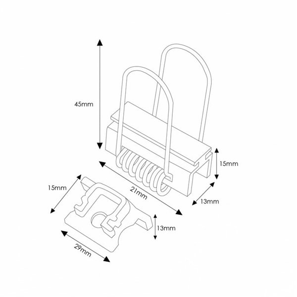 Pack 2 tapones y 2 grapas para perfil LM3725 (acabado limpio)