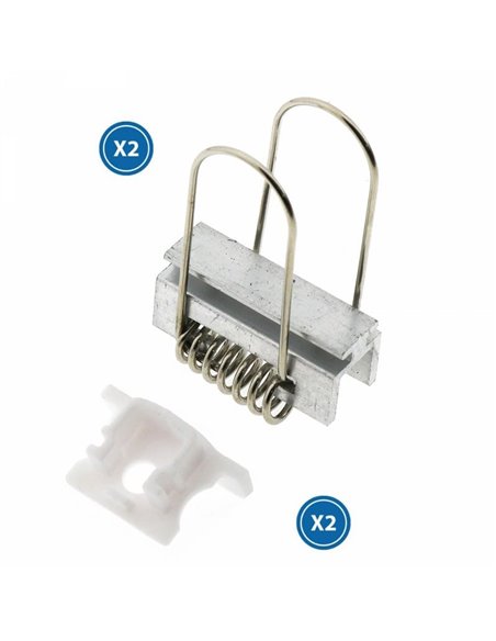 Pack 2 tapones y 2 grapas para perfil LM3725 (acabado limpio)