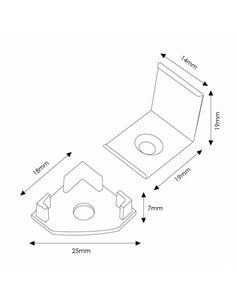 Lot de 2 bouchons et 2 clips pour profilé LM3717 (accessoires de montage) 2