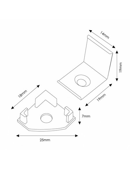 Conjunto com 2 buchas e 2 clipes para perfil LM3717 (acessórios de montagem)