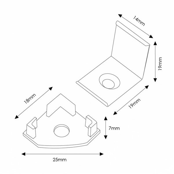 Conjunto com 2 buchas e 2 clipes para perfil LM3717 (acessórios de montagem)