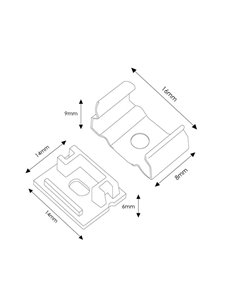 Lot de 2 bouchons et 2 clips pour profilé LM3709 (finition et fixation) 2