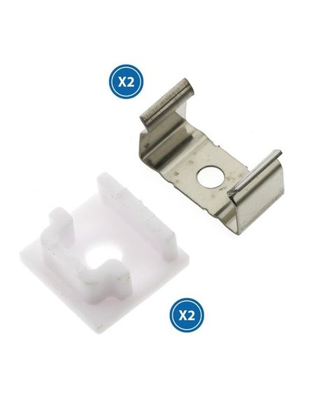Conjunto com 2 buchas e 2 clipes para perfil LM3709 (acabamento e fixação)