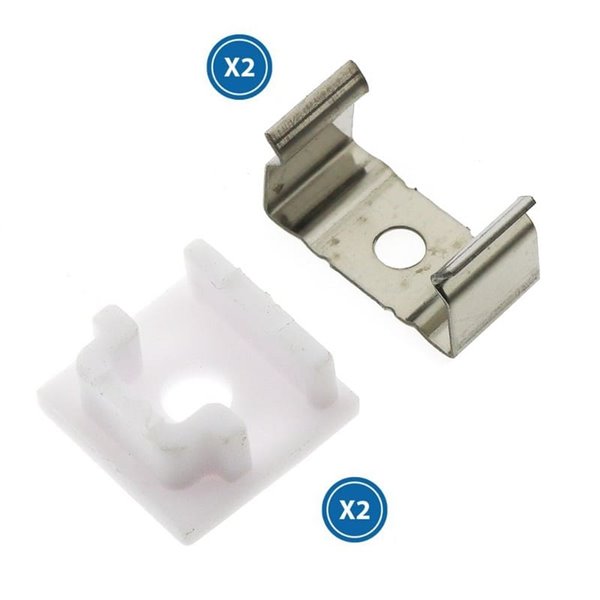 Lot de 2 bouchons et 2 clips pour profilé LM3709 (finition et fixation)